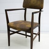 Vittorio Dassi Mid-Century Italian Teakwood Writing Desk and Chair, 1950