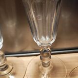 4 champagne flutes with cut sides, late 19th century