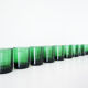 Lot de 9 verres à eau en verre soufflé vert