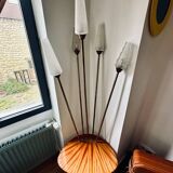 Vintage floor lamp with wooden shelf 50'