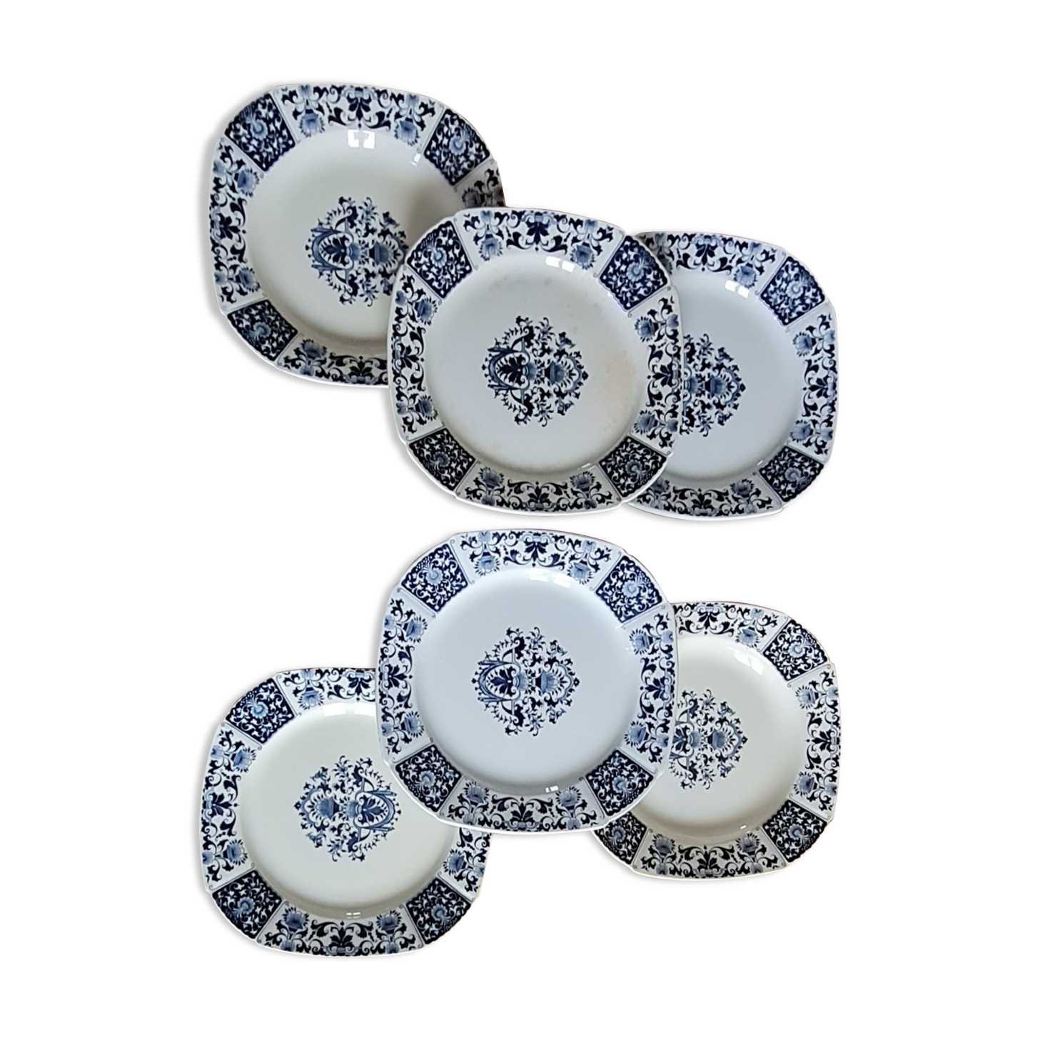 Service of 6 plates in iron earth