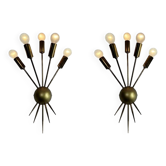 Paire d'appliques italiennes attribuées à Stilnovo, années 1950