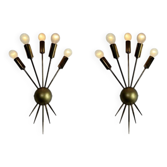 Mid-Century Modern Italian Wall Lights from Stilnovo, 1950s, Set of 2