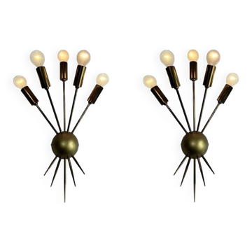 Mid-Century Modern Italian Wall Lights from Stilnovo, 1950s, Set of 2