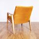 Scandinavian-designed chair in solid beech and mustard velvet