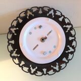 Round ceiling lamp in frosted glass art deco style