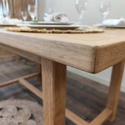 Solid oak table with extensions