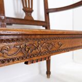 Banc de style néoclassique sculpté de lyres sur le dossier - 20e siècle