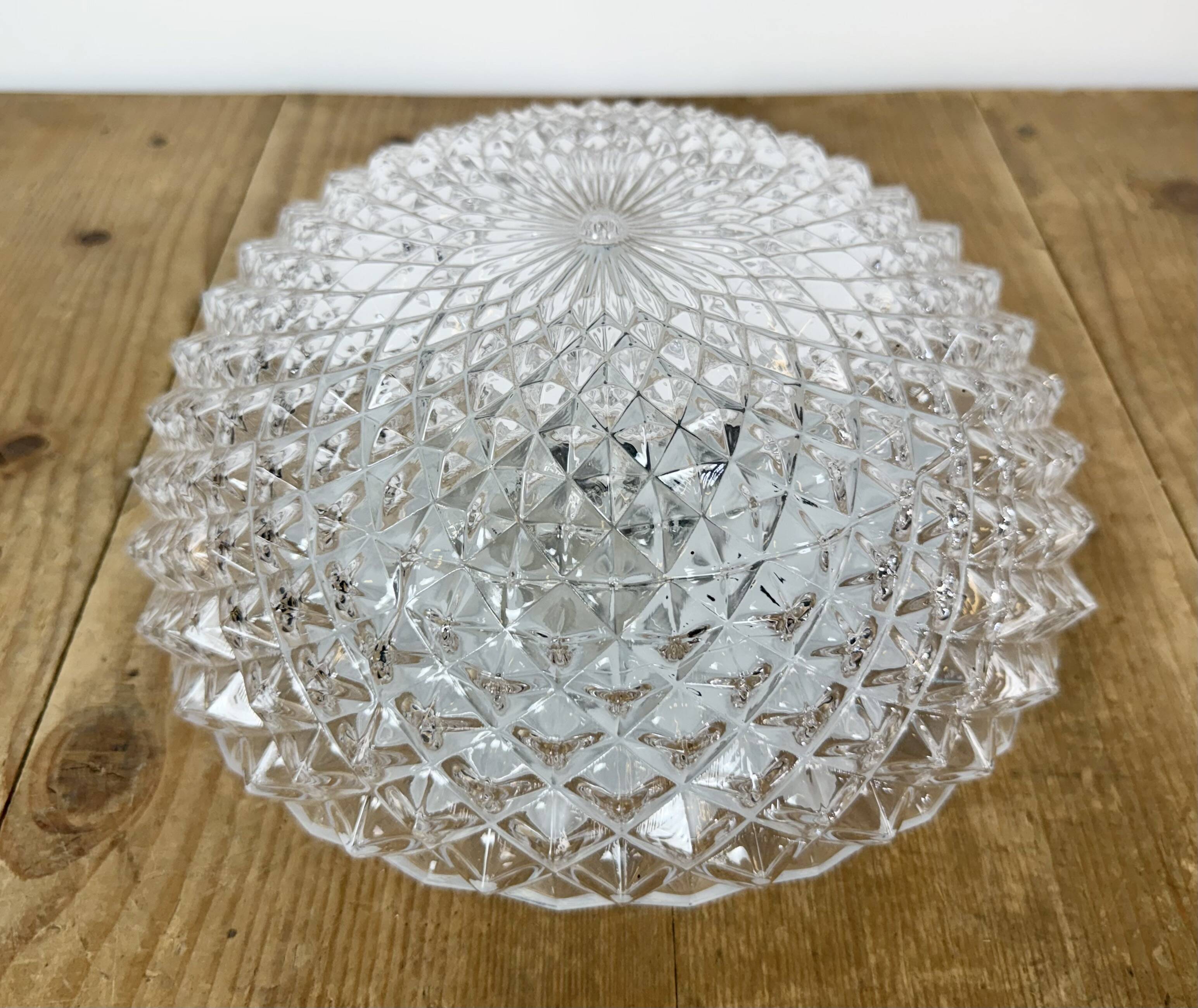 Vintage Glass Wall or Ceiling Light, 1970s