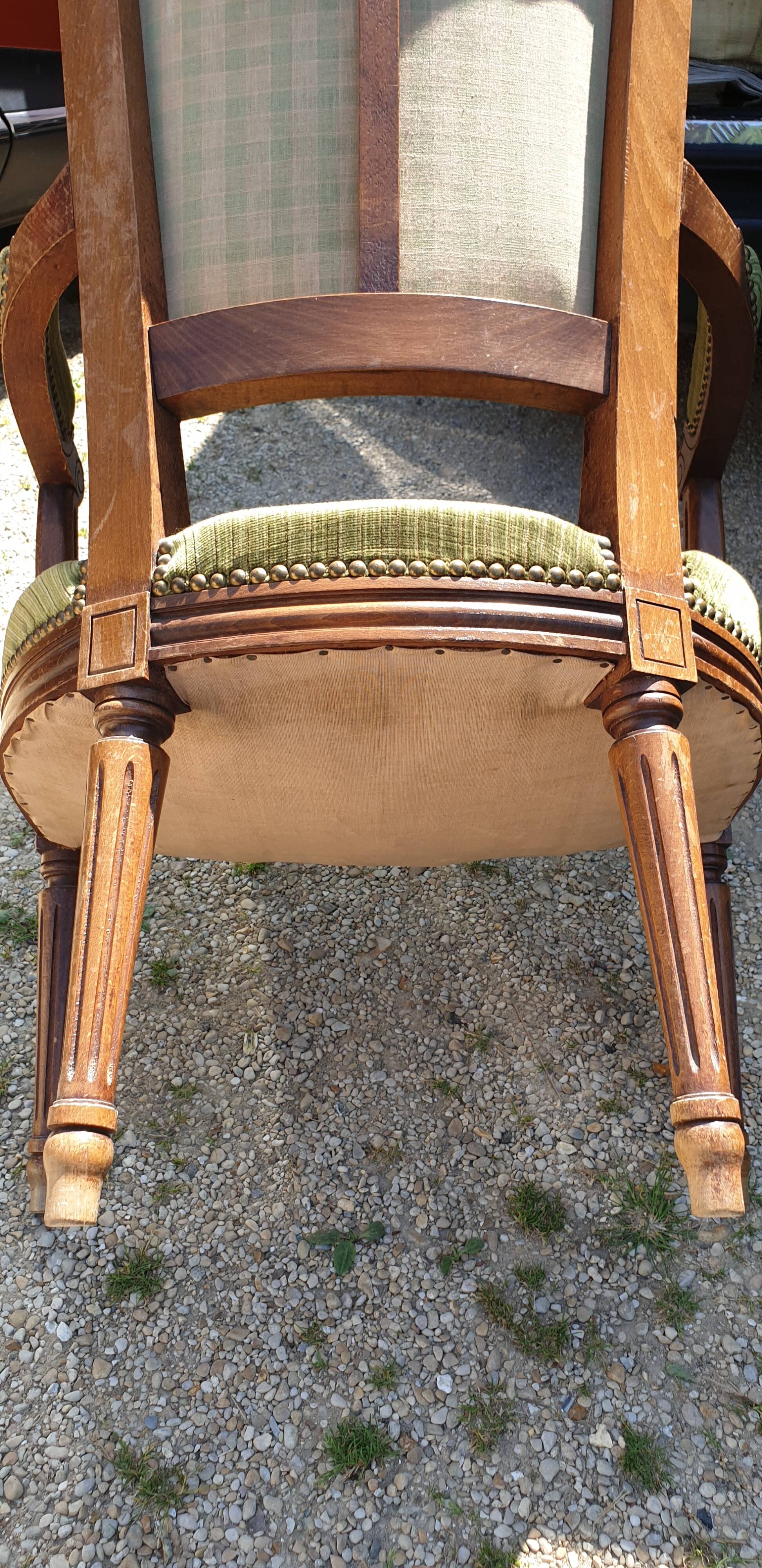 2 Louis XVI Trianon cabriolet armchairs