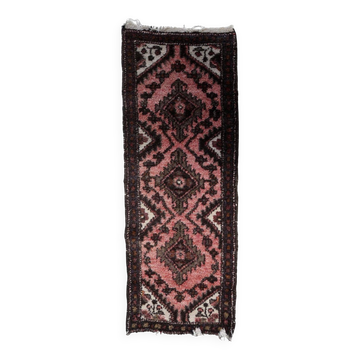 Handmade vintage Uzbek Bukhara runner 1.7' x 4.5' (52cm x 139cm) 1960s - 1С1164