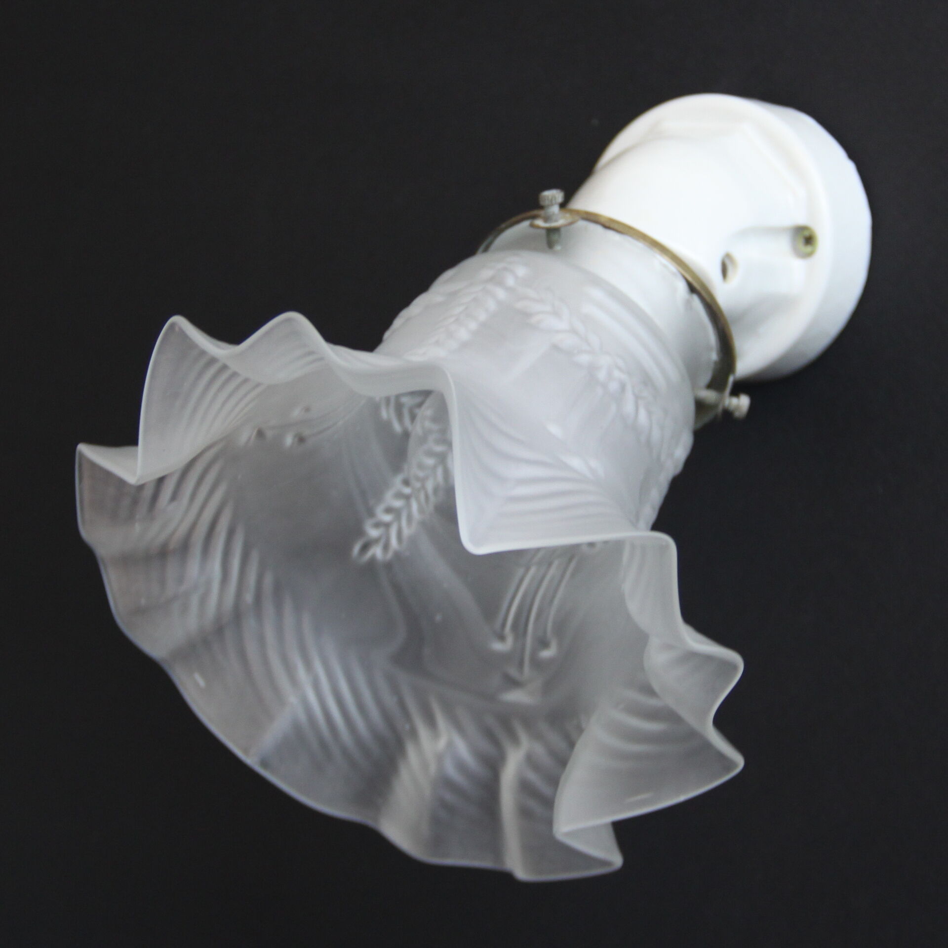 Wall light old wall peg ceramic porcelain, Tulip glass