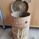 Vintage raffia wicker basket bowling bag