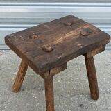 Solid oak milking stool
