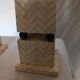 Pair of obelisk in bone marquetry, 70s