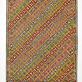 7x9 Yellow Green Handmade Wool Scandinavian Kilim Rug