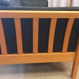 Danish vintage 3 seater black leather Stouby sofa , 1960s