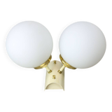 Vintage Italian Brass and Opaline Wall Lamp