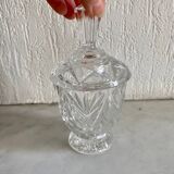 Vintage chiseled glass candy dish