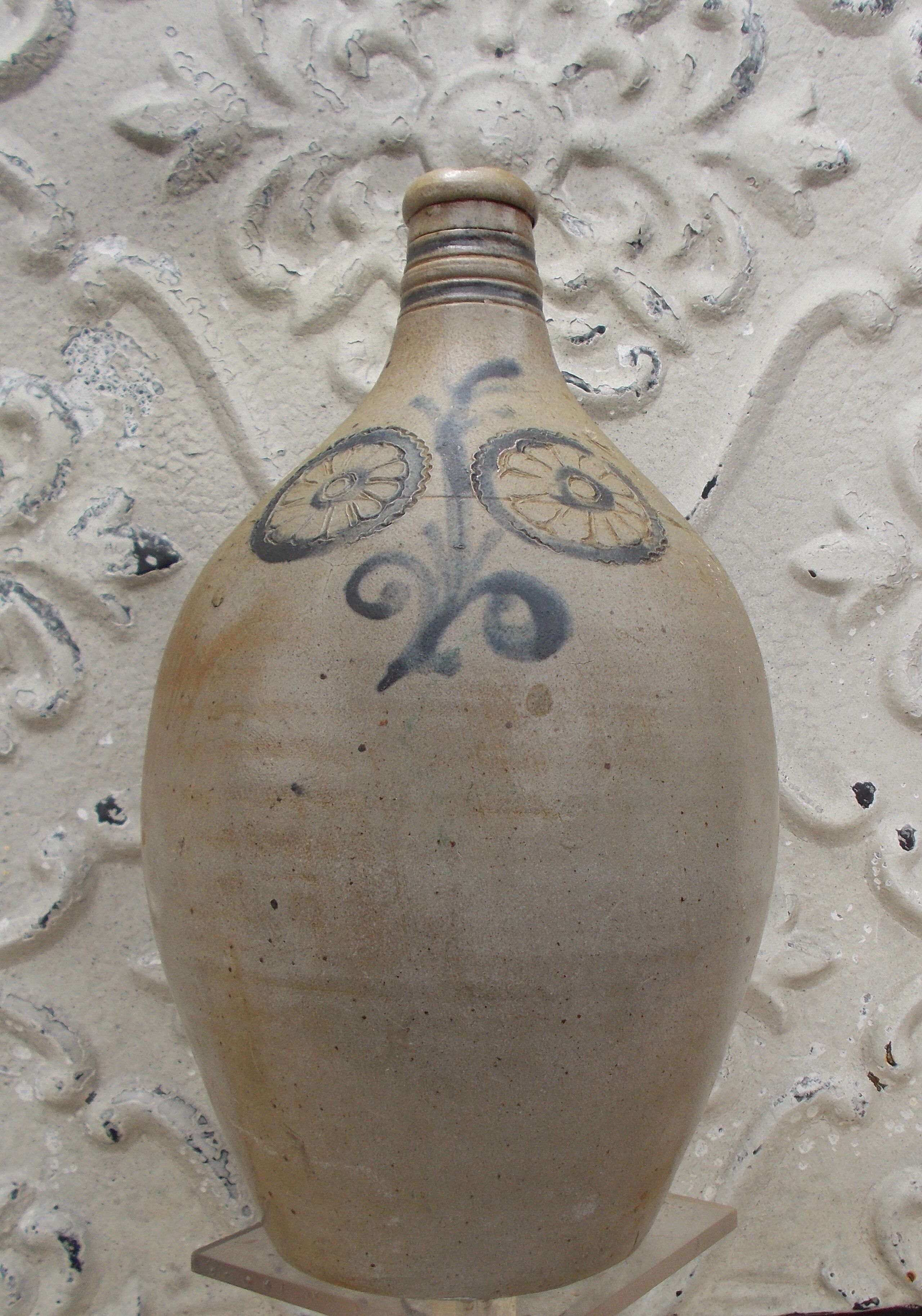 Folk art of Alsace Sandstone jug floral decoration