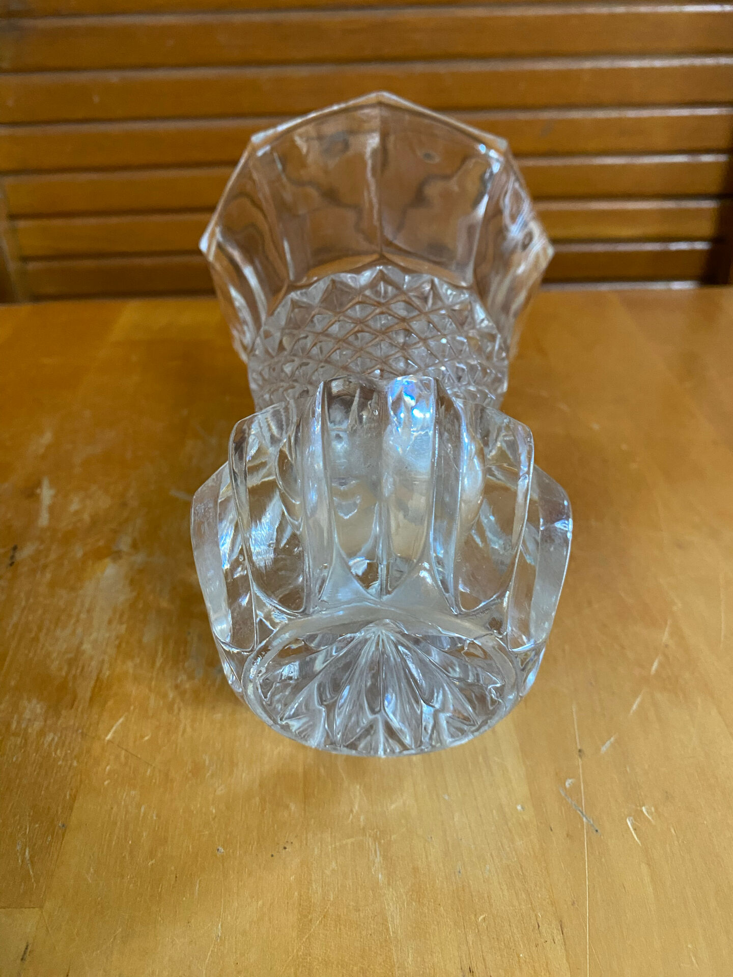 Antique vase val saint lambert model baden diamond cut crystal vintage