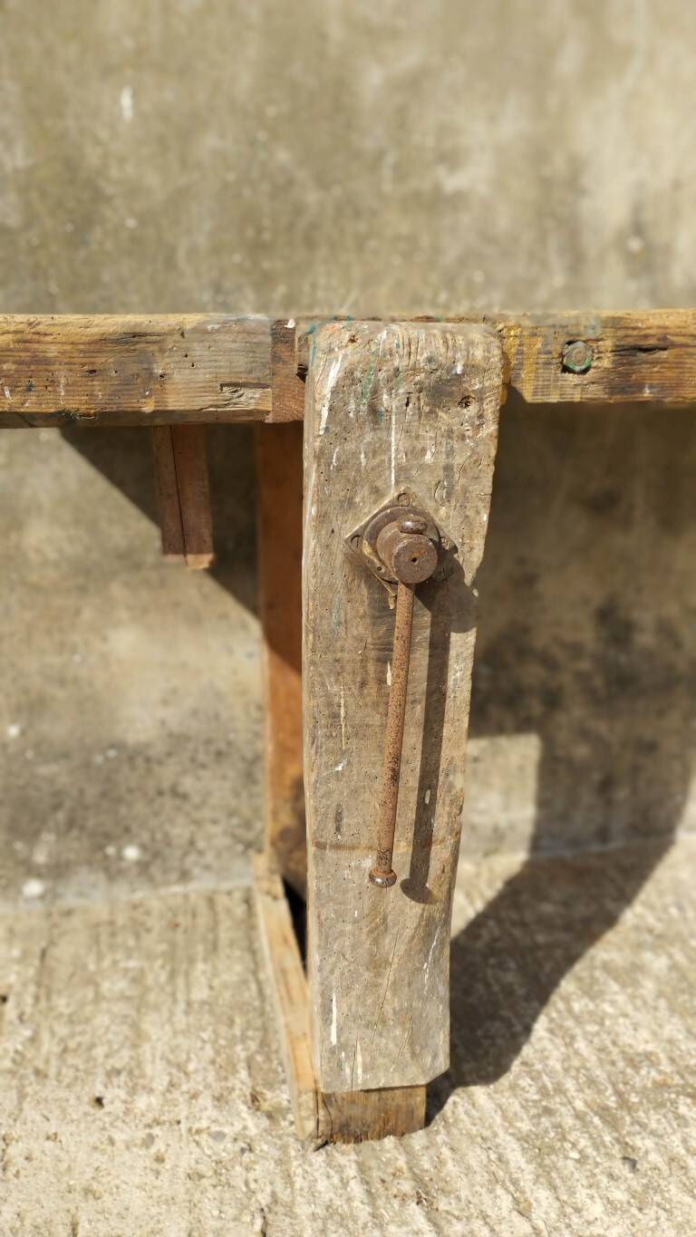 wooden carpenter workbench