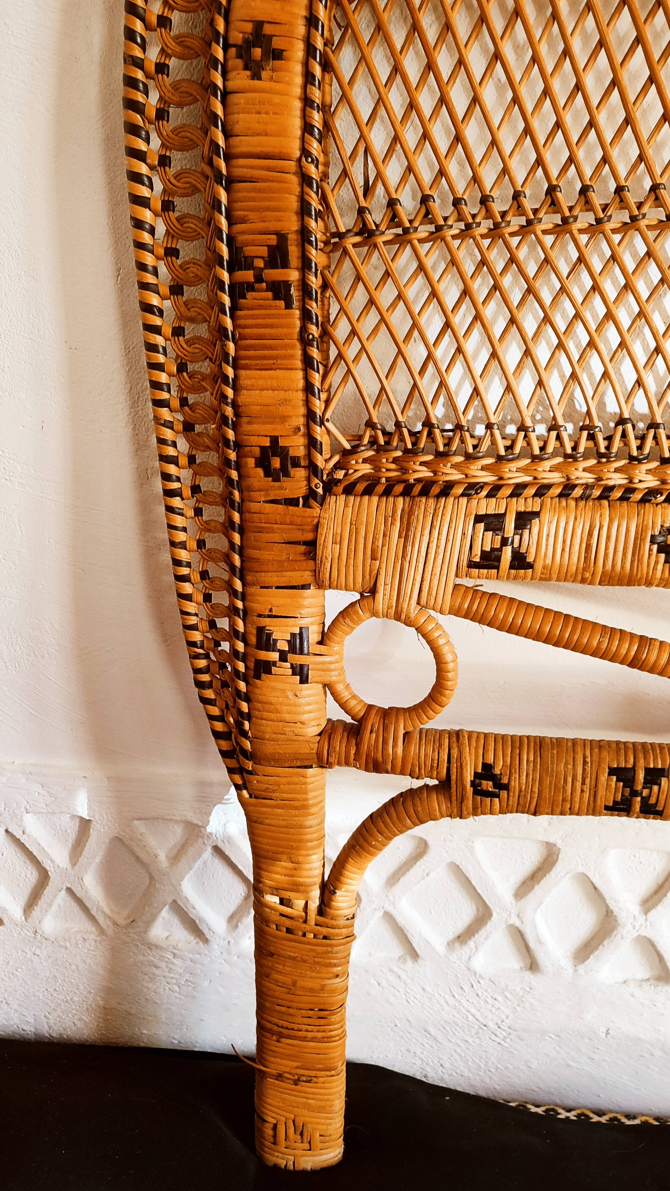 Vintage rattan headboard