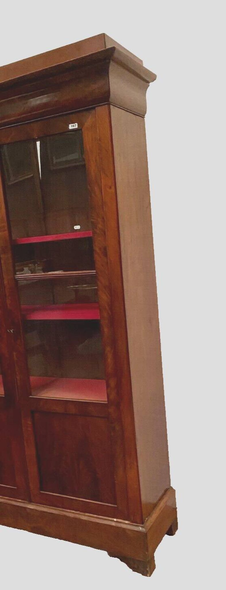 Louis Philippe display case in mahogany and mahogany veneer 19th century