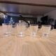 4 transparent glass coffee cups