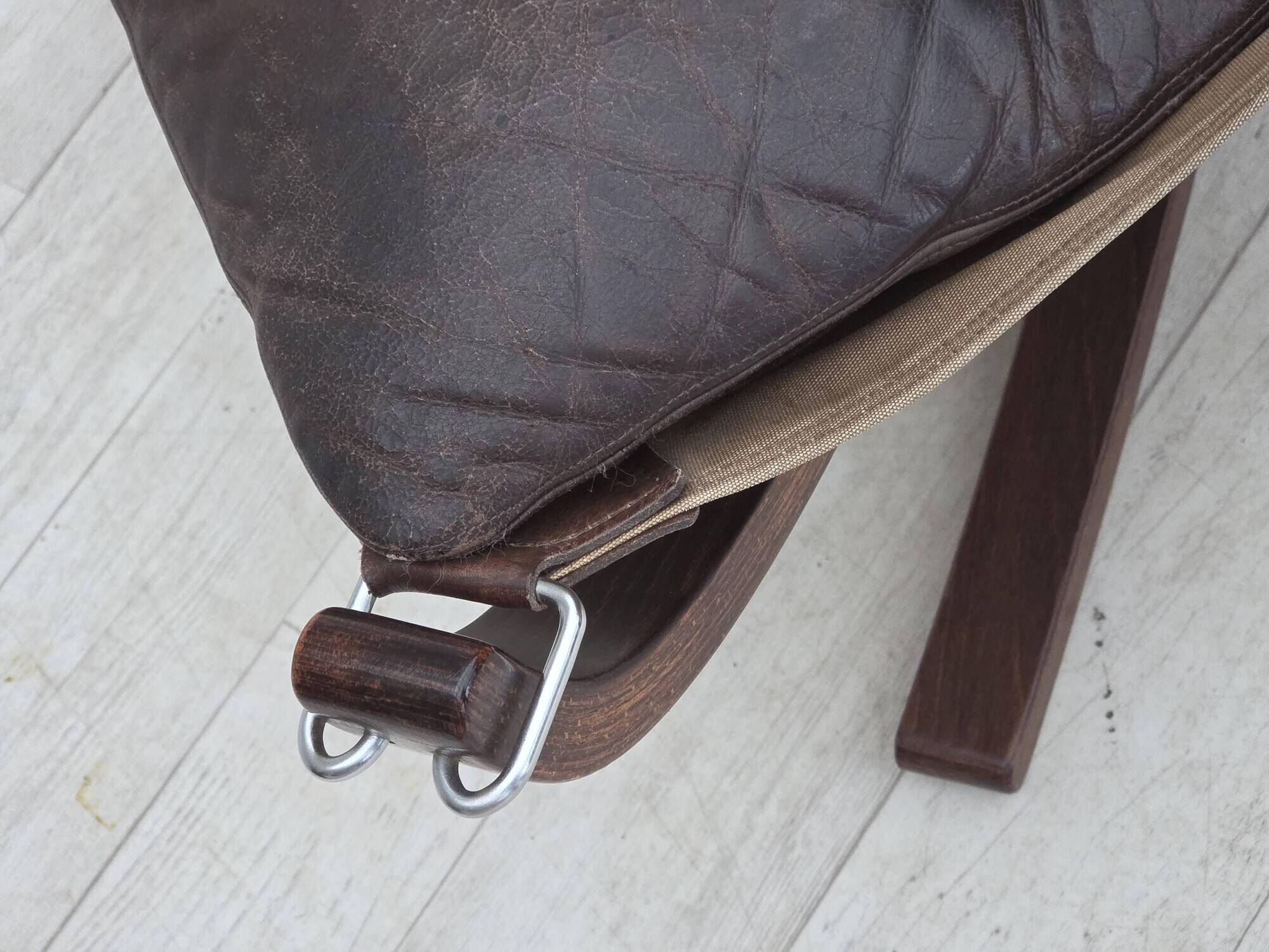 1970s, Norwegian design by Sigurd Ressel, chair "Falcon" with footstool.