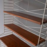 Vintage bookcase with metal frame