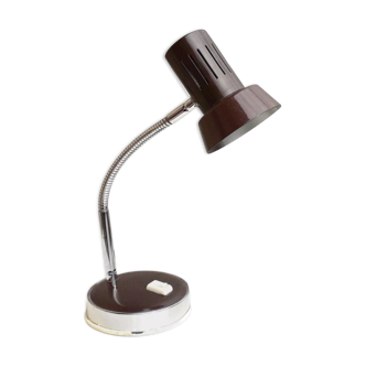 Lampe de bureau vintage orientable métal laqué marron - 1970