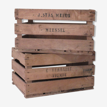 Vintage fruit boxes, Belgium 1950-1960