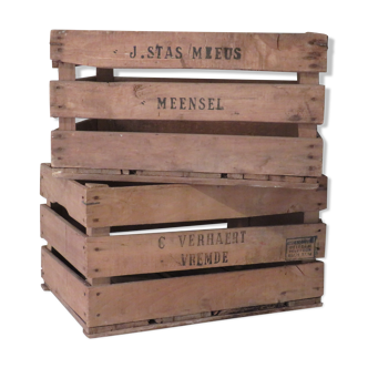 Vintage fruit boxes, Belgium 1950-1960