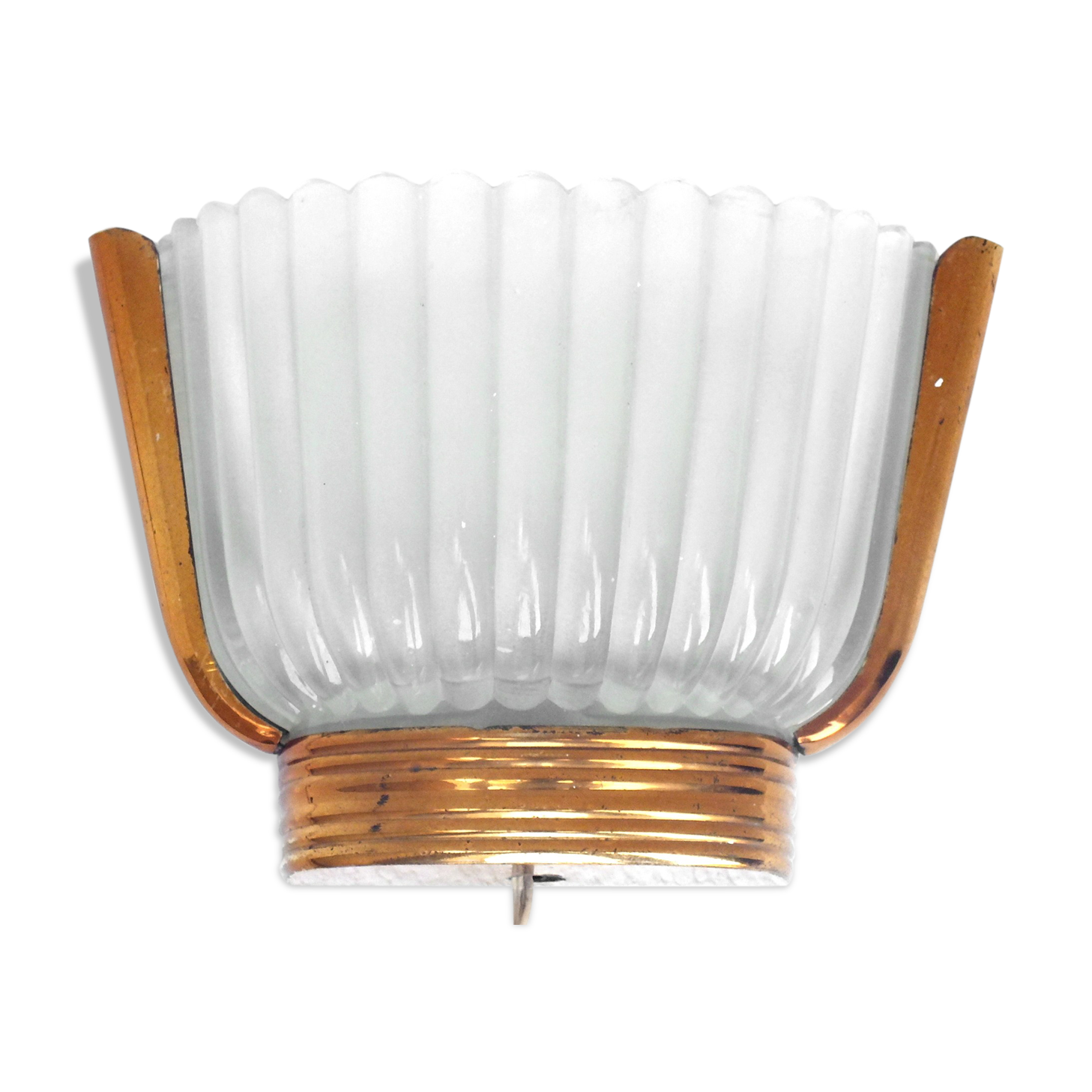 Seguso wall lamp decò years '30 design in glass and brass