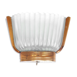 Seguso wall lamp decò years '30 design in glass and brass