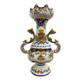 Faience vase from Desvres, Les Sables d'Olonne, late 19th century.