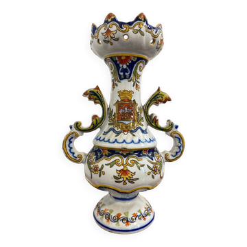 Vase en faïence de Desvres, Les Sables d'Olonne, fin XIXe