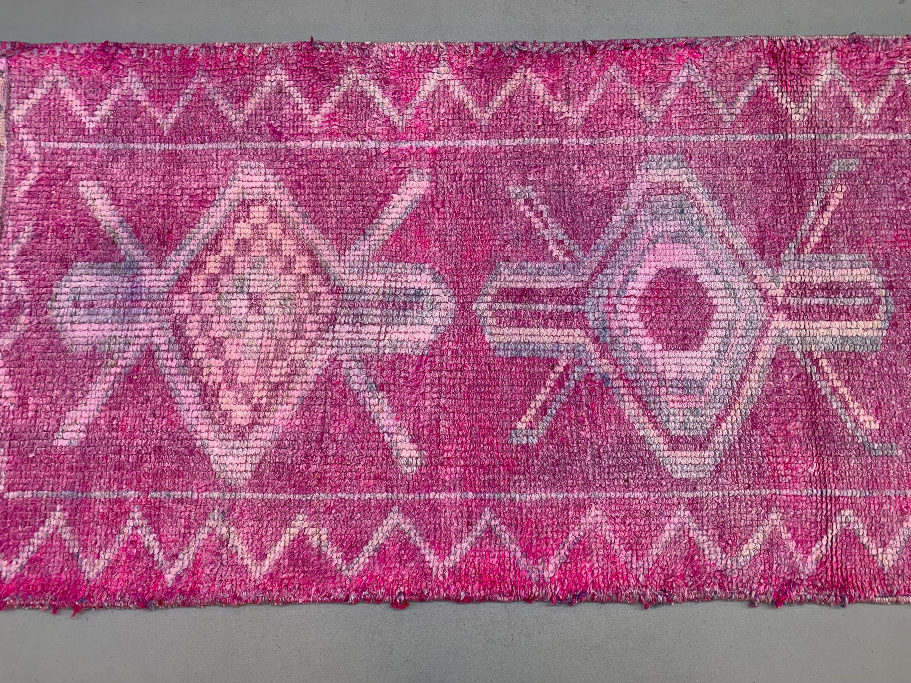 Vintage Turkish  Tribal Runner 318x90 cm veg dye wool rug tribal, handmade