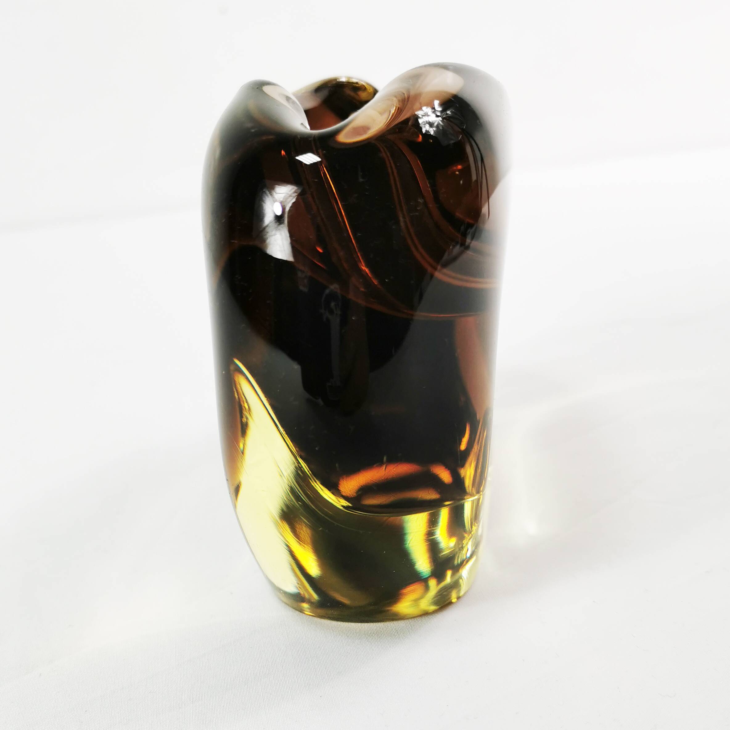 Bohemian Art Glass ashtray, Železný Brod (ZBS), designed by Miloslav Klinge