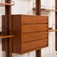 Italian mid century floor to ceiling teak wall unit or room divider, 1960
