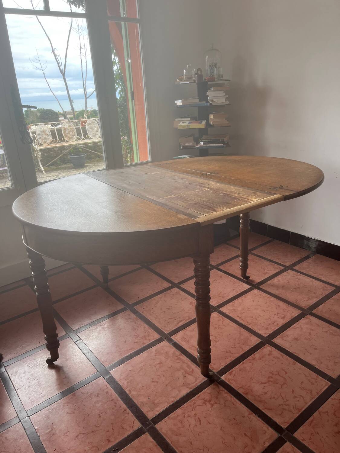 Half moon console-side table