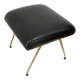 Footrest / stool 1960s with tapered gold legs & faux leather seat