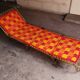 Orange sun lounger, deckchair, vintage 70's lafuma camping lounge chair
