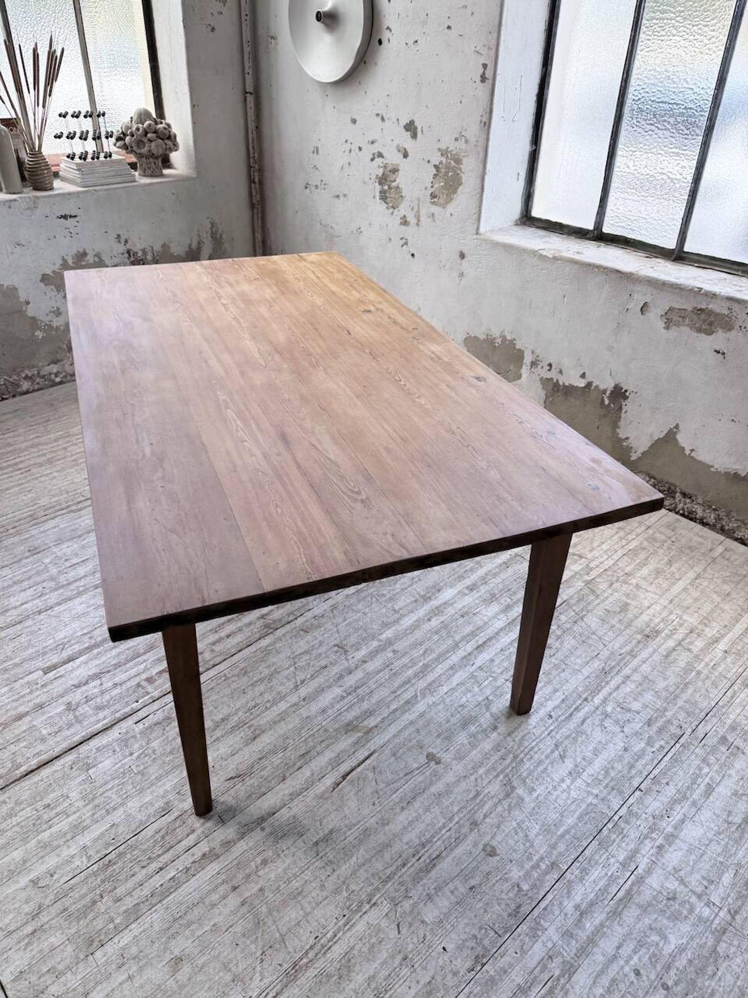 Farm table pitch pine 2 x 1 m from the 1950s