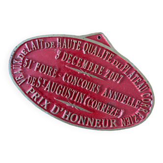 Plaque de concours agricole