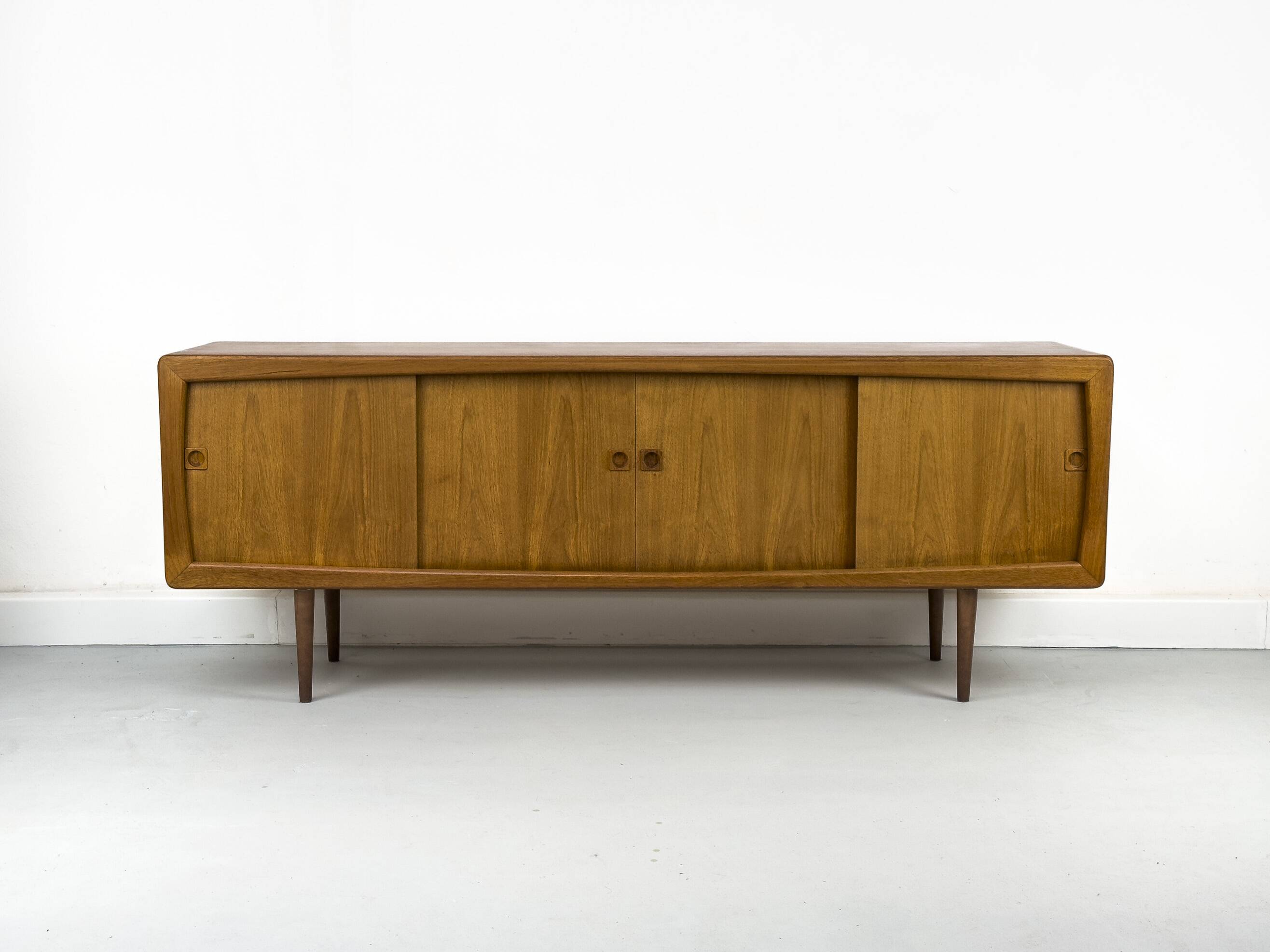 Vintage Teak Sideboard with Drawers and Sliding Doors, 1960s
