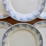 6 flat plates made of ironstone Sarreguemines U&C model Luchon