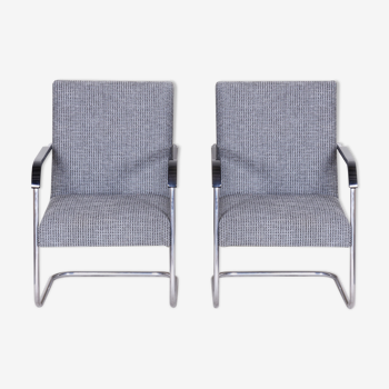 Pair of grey Anton Lorenz armchairs for Mucke Melder - 1930s Czechia
