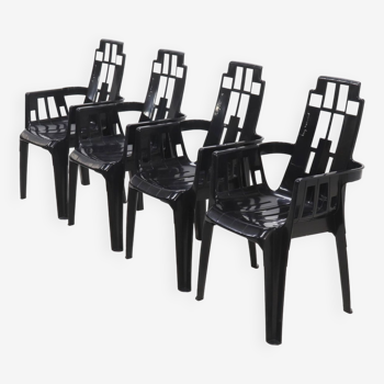 Ensemble de 4 chaises Boston de Pierre Paulin pour Henry Massonnet France 1980